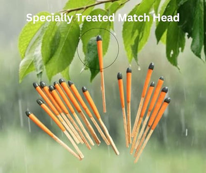 eGreen 20-100 Windproof Stormproof Matches Waterproof Cases & Rope Options - style: 4 X Matches + 20 Ropes