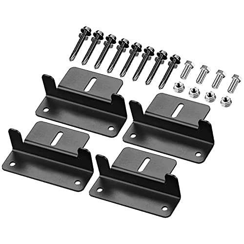 Spartan Power Black Solar Panel Z Bracket Mount - Lightweight Anodized Aluminum Mounting Brackets for RVs, Trailers, Vans, Campers, Boats, Walls, Roof - Set of 4 - size: Black