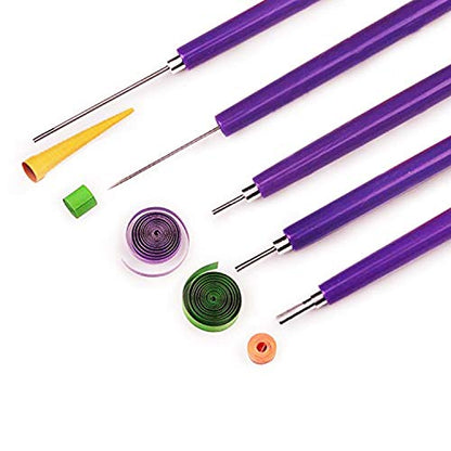 Paper Quilling Tool Set, Woohome Multifunction 5 PCS Slotted Tools Quilling Tools Kit, 1 PCS Tweezers and 1 PCS Quilling Curling Coach for Beginner - color: Style 1