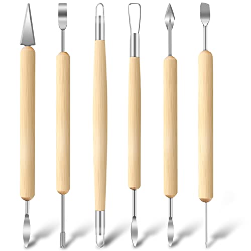 Jetmore 6 Pack Clay Tools Kit, Pottery Tools & Sculpting Tools, Polymer Modeling Clay Cutters Sculpture Set for Carving, Ceramics, Molding, DIY - color: 6 Pack