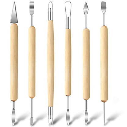Jetmore 6 Pack Clay Tools Kit, Pottery Tools & Sculpting Tools, Polymer Modeling Clay Cutters Sculpture Set for Carving, Ceramics, Molding, DIY - color: 6 Pack
