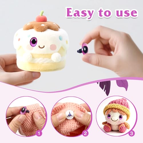 TOAOB 28pcs Purple Oval Safety Eyes with Washers 13 x 18mm Stuffed Animals Craft Plastic Doll Eyes for DIY Amigurumis Crochet Puppet Making - color: Purple
