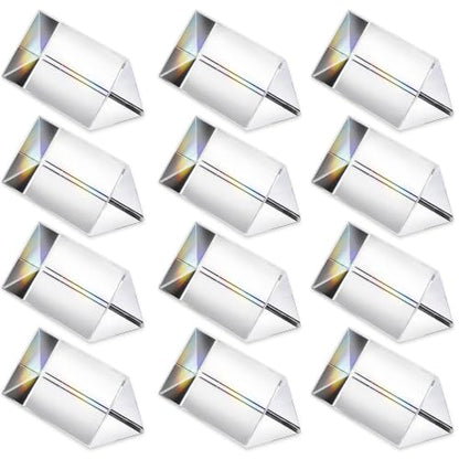 QFkris 12PCS 50mm/2inch Optical Glass Triangular Prism - color: 12-packs