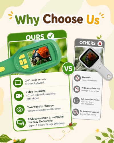 Bug Catcher for Kids with Camera & Auto-Focus