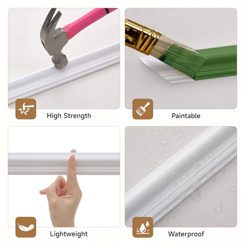 INMOZATA Pre-Cut Peel and Stick Wall Molding, 50" x 20",50" x 40" - size: 50" x 20",50" x 40"