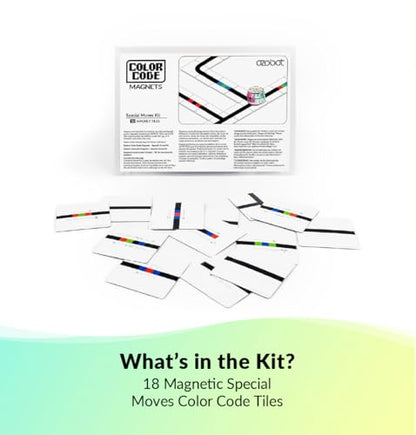 Ozobot Color Code Magnets Special Moves Kit, Interactive Coding Learning Tool for Kids Ages 3+,Enhances Logic & Problem Solving Skills,18 Tiles,Evo & Color Codes Magnets Base Kit Required Not Included - style: Color Code Magnets - Special Moves Kit (18 Ti