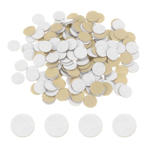HARFINGTON 200pcs Round Adhesive Felt Circles, 15mm 5/8" Pre Cut Felt Craft Stickers Non-Woven Mini Felt Fabric Circles for DIY Sewing Handcraft Cut Projects Craft Finishing, White - color: White, size: 15mm (200pcs)