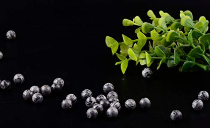 Natural Stone Beads 100pcs Round Genuine Real Stone Beading Loose Gemstones Hole Size 1mm DIY Smooth Bead for Bracelet Necklace Earrings Jewelry Making (Map Jasper, 8mm) - color: Map Jasper, size: 8mm