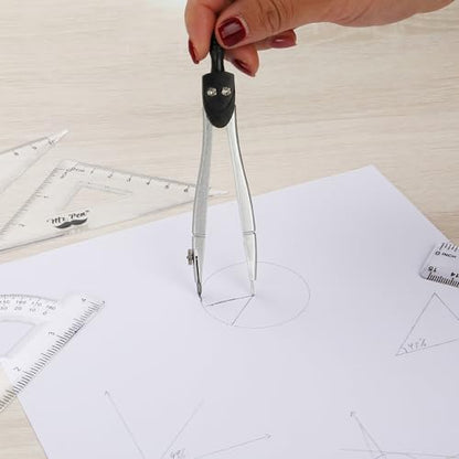Mr. Pen- Geometry Set, 13 pcs, 3 Metal Compasses, Protractor, 6" Ruler - color: Black