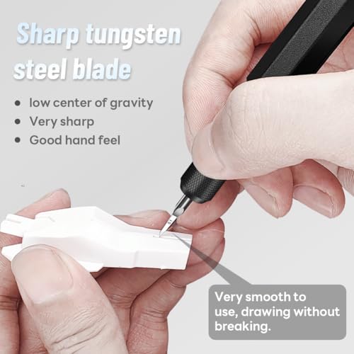 stedi Model Scriber 0.2mm Tungsten Steel Blade Panel Line Tool for Models - style: Black+0.2mm