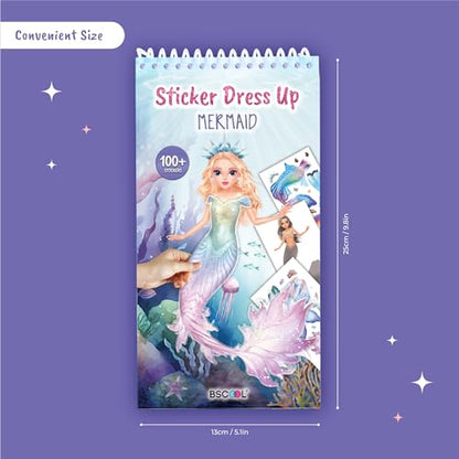 BSCOOL Mermaid Sticker Book Activity Book for Kids Girls - color: Sticker Dress Up Mermaid