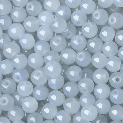 500Pcs Gray Glass Beads for Earring Bracelets - color: Gray, size: 8mm 500pcs