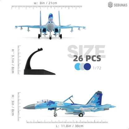 1:72 Scale SU-27 Flanker Fighter Jet Quick Assembly Model Kit - color: 07.su-27