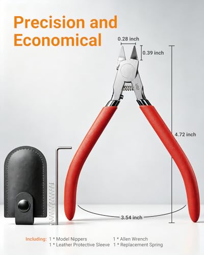U02 Ultra-thin Single Edge Model Nippers 4.9in Plastic Sprue Cutter - color: Red