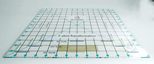 Not Overpriced T-Shirt Alignment Transformation Ruler 14x14inches. Turn Any Old T Shirt Into a Quilt Full of Memories. By Andrea Miani. Tshirt Transfer Centering Tee Shirts Square Quilting Template.