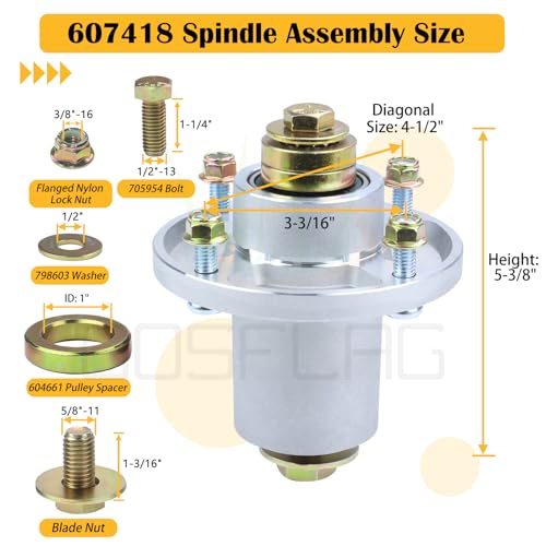 3PK 601804 Spindle Assembly with 604665 Spindle Pulley 602078 Belt - size: 3x601804E