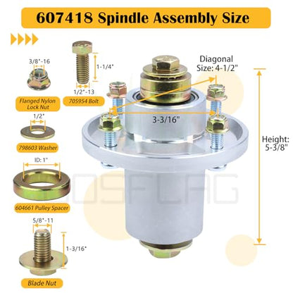 3PK 601804 Spindle Assembly with 604665 Spindle Pulley 602078 Belt - size: 3x601804E