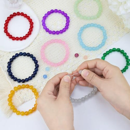 500Pcs Red Glass Beads for Bracelets - color: Red, size: 8mm 500pcs