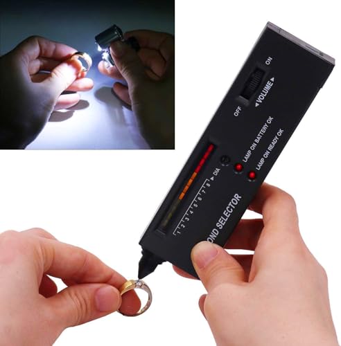 High Accuracy Professional Diamond Tester Pen, Jewelry Diamond Tester with 60X Mini LED Magnifying&40X Full Metal Illuminated Jewelry Loop Magnifier,Diamond Selector for Novice and Expert