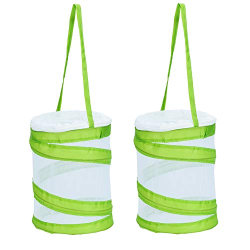 RESTCLOUD 2-Pack Mini Butterfly Habitat, Insect Mesh Cage, Bug Terrarium Pop Up 5.5" x 7" Tall (Pack of 2) - size: 5.5 x 7 inches (Pack of 2)