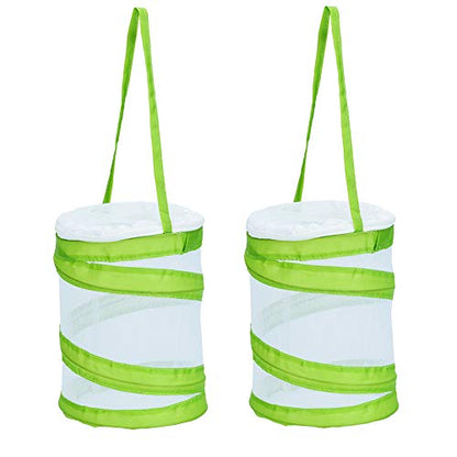 RESTCLOUD 2-Pack Mini Butterfly Habitat, Insect Mesh Cage, Bug Terrarium Pop Up 5.5" x 7" Tall (Pack of 2) - size: 5.5 x 7 inches (Pack of 2)