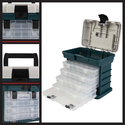 Stalwart Portable Tool Box Small Parts Organizer, Gray - size: 10 inches (L) x 7 inches (W) x 10.5 inches (H)