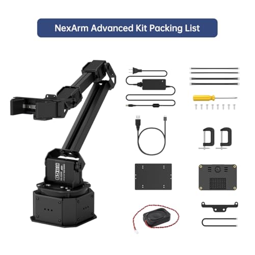 Hiwonder AI Robotic Arm Kit Imitation Learning VLA Model Development Embodied AI Open Source 6-Axis Full Metal Programming Robot Arm with Magnetic Encoder Bus Servos & Tutorials, NexArm Standard Kit