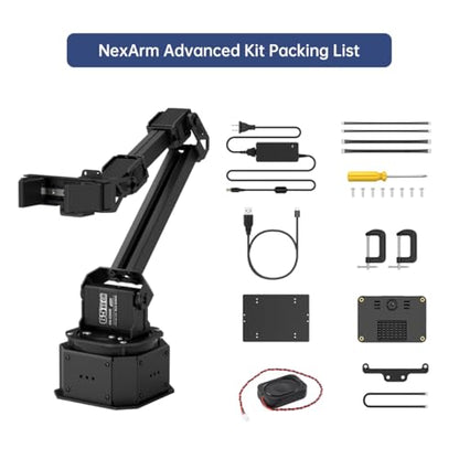 Hiwonder AI Robotic Arm Kit Imitation Learning VLA Model Development Embodied AI Open Source 6-Axis Full Metal Programming Robot Arm with Magnetic Encoder Bus Servos & Tutorials, NexArm Standard Kit