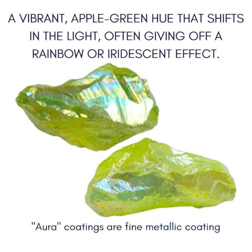 Crystals, Rocks, Jade, Crystals and Healing Stones, Witchcraft Supplies, Healing Crystals, Stones, Healing Stones, Rock Collection, Agate, Raw Stones (Apple Aura Quartz, 2 Pcs) - color: Apple Aura Quartz