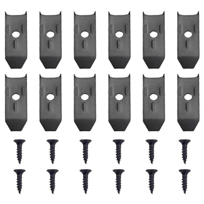 12 Sets Table Leaf Levelers & Locks with Sliding Aligner Bars, Heavy Duty Table Extension Hardware for Dining Tables, Desks, Buffets & Cabinets, Metal Horizontal Buckle Latches Connectors (Black) - color: Black