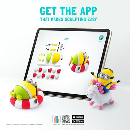 HEY CLAY Fat Brain Toys Minions, Air Dry Clay Kit with Interactive App for Kids & Tweens, Modeling Clay and Crafts Set for Kids Ages 5 to 11 - color: Full Set