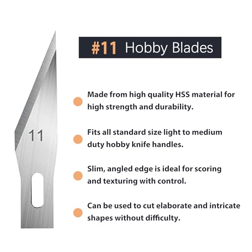 Headley Tools #11 Hobby Knife Blades(Pack of 60),Art Blades Cutting Tool with Storage Case for Craft, Hobby, Scrapbooking, Stencil - size: #11-60pcs
