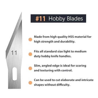 Headley Tools #11 Hobby Knife Blades(Pack of 60),Art Blades Cutting Tool with Storage Case for Craft, Hobby, Scrapbooking, Stencil - size: #11-60pcs