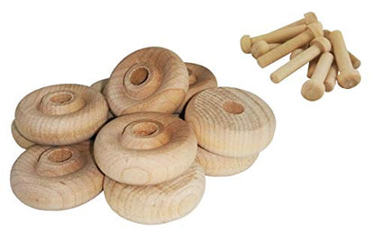 Wood Wheels - 100 Pack with Free Axle Pegs - Made in USA (1" Diameter) - size: 1" Diameter