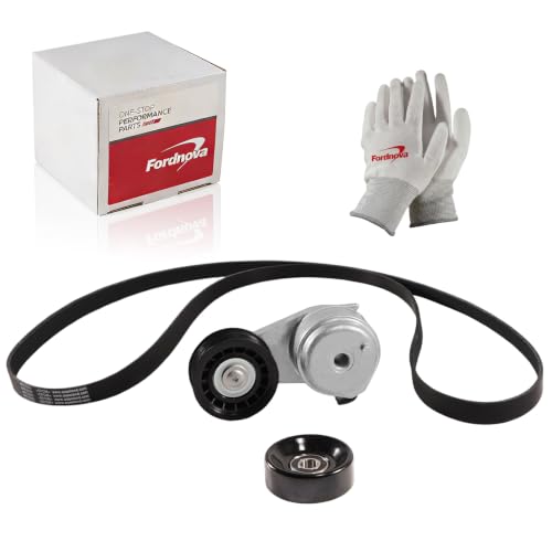 Fordnova Engine Serpentine Belt Drive Kit with Tensioner for 4.0L Ford - size: Ford 2000-2011 4.0L