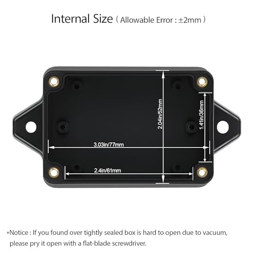 Junction Box Waterproof Dustproof IP65 ABS Plastic Universal Electric Project Enclosure Black with Fixed Ear 3.26"x 2.28"x 1.29"(83 x 58 x 33 mm)(Pack of 2) - size: 3.26"x 2.28"x 1.29"(2 Pack)