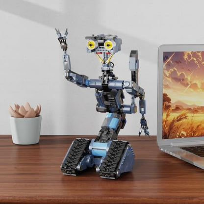 iATOM 1176 Pieces Johnny 5 Robot Building Set with Remote Control - Rechargeable, Gift for Adults Men, STEM Tech Movie Robotic Figure Model Kit