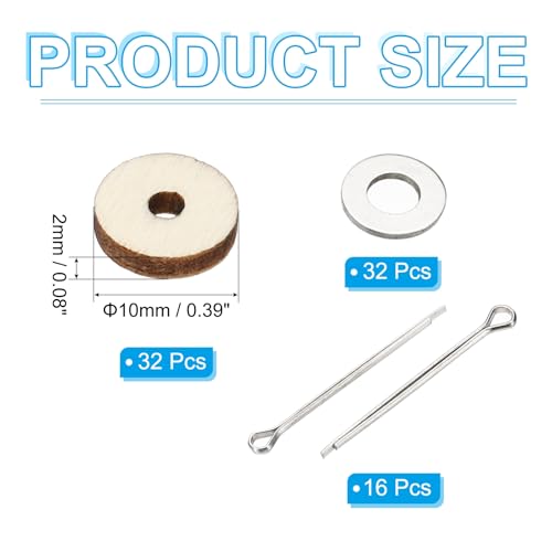 PATIKIL 10mm Doll Joints, 16 Set Removable Cotter Pin Joints Connector and Fiberboard Tray for Bear Limbs Making Head DIY Crafts Accessories - size: 10mm