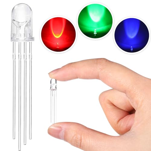 EBOOT 100 Pcs Clear Light Emitting Diodes Bulbs LED Lamp,5mm,Multicolor 02 - color: Rgb Multicolor Common Anode