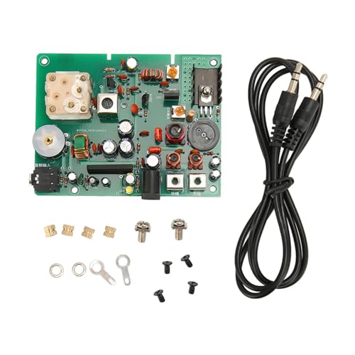 AM Transmitter Kit,Radio Medium Transmitter Adjustable 530‑1600KHZ DIY for School Experiment, 20‑500 MW, 2‑5m Antenna, 3.5mm Sound Input, PCB Material