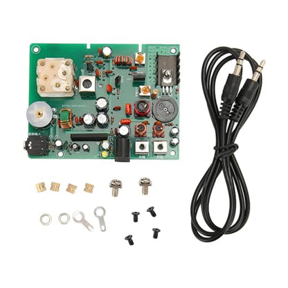 AM Transmitter Kit,Radio Medium Transmitter Adjustable 530‑1600KHZ DIY for School Experiment, 20‑500 MW, 2‑5m Antenna, 3.5mm Sound Input, PCB Material