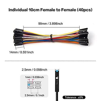 Chanzon 40pcs 10cm Female to Female Header Jumper Wire Dupont Cable Line - color: (3) Female to Female (40pcs), size: 10CM
