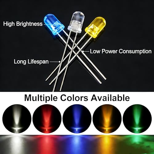 3mm & 5mm LED Diodes Kit,750 Piece 10 Values 5 Color, Light Assortment Kit Low Voltage Circuit Emitting Diodes Bulb Lamp Set, Green, Blue, Red, Yellow, White (5mm-5color-250pcs & 3mm-5color-500pcs) - style: 3mm & 5mm 750pcs(3mm-5color-500pcs & 5mm-5color-