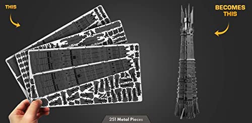 Metal Earth Premium Series Lord of The Rings Orthanc 3D Metal Model Kit Bundle with Tweezers Fascinations