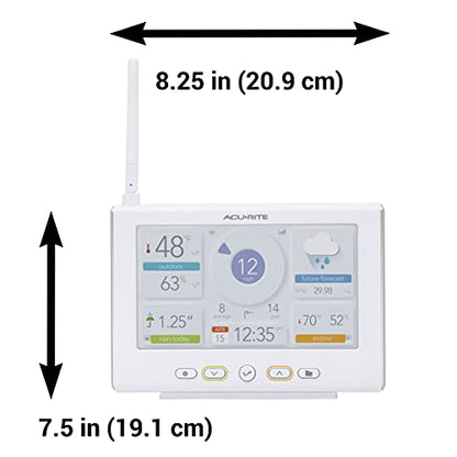 AcuRite Iris Wireless Weather Station with HD Direct-to-Wi-Fi Display, Lightning Sensor, Indoor/Outdoor Temperature and Humidity, Wind Speed/Direction, Rain Gauge, and Barometer (01532M), White