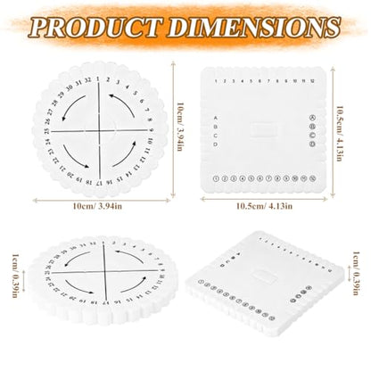 EXCEART Braiding Board Set 4 pcs Eva Beading Cord Disc Kumihimo Loom Round for Bracelet Necklace Belt and Hand Rope Weaving Handmade Craft Tool
