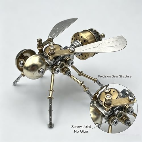 3D Metal Puzzle Mechanical Model Kit Steampunk Bee Insect 140+ Parts No Glue Build Premium Desktop Decor Christmas & Birthday Gift for Adults Hobbyists (Little Bee -B) - style: Little Bee -B