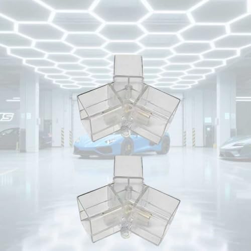 Hexagon LED Garage Light Accessories – 2 Pack Y Connectors, 3 Way 120° Splitter for Hexagon Honeycomb LED Lights, DIY Replacement/Spare Parts (Y Connector 2PCS) - size: Y Connector 2PCS
