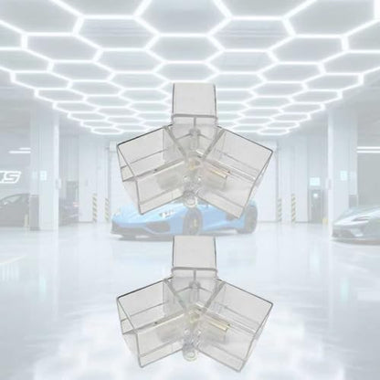 Hexagon LED Garage Light Accessories – 2 Pack Y Connectors, 3 Way 120° Splitter for Hexagon Honeycomb LED Lights, DIY Replacement/Spare Parts (Y Connector 2PCS) - size: Y Connector 2PCS