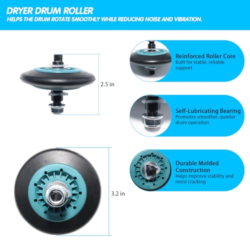 DV50K8600EV/A3 DV40J3000EW/A2 DV328AEW/XAA Dryer Repair Kit Belt Rollers